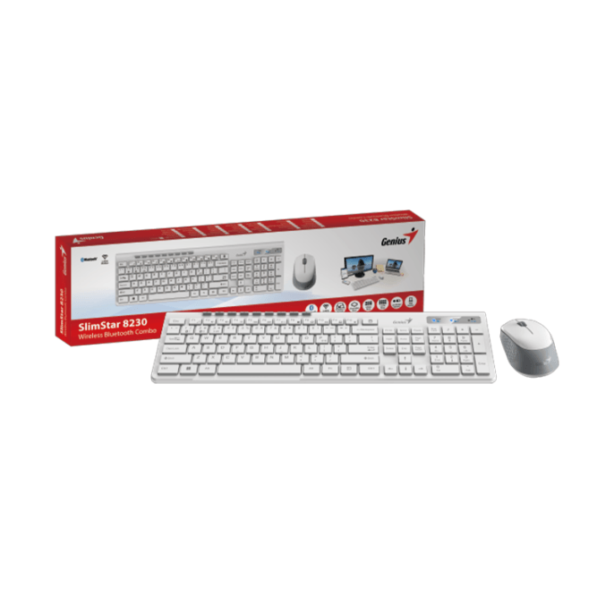 TEC+MOUSE WIRELESS+BT GENIUS SS8230 WHITE