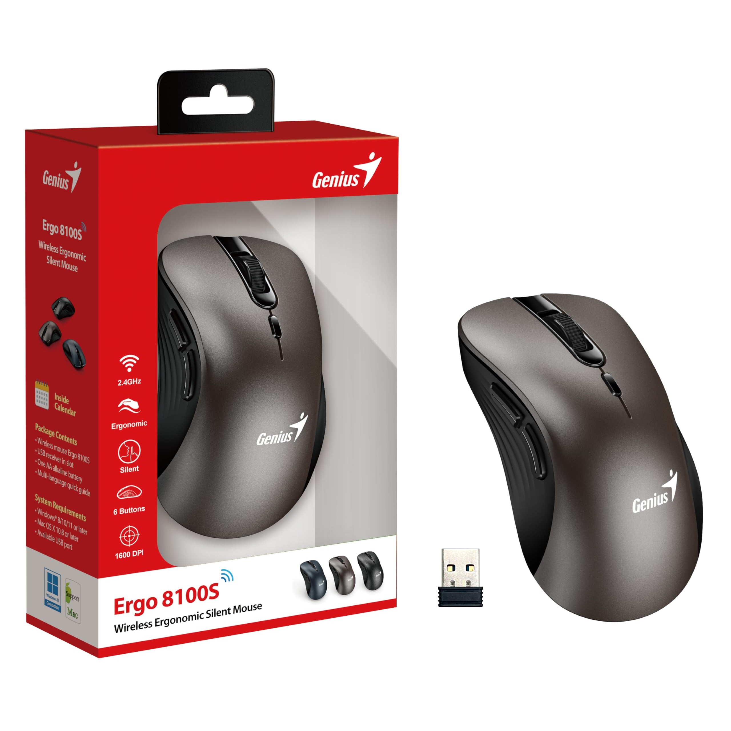 MOUSE GENIUS ERGO 8100S WIRELESS CHAMPAGNE
