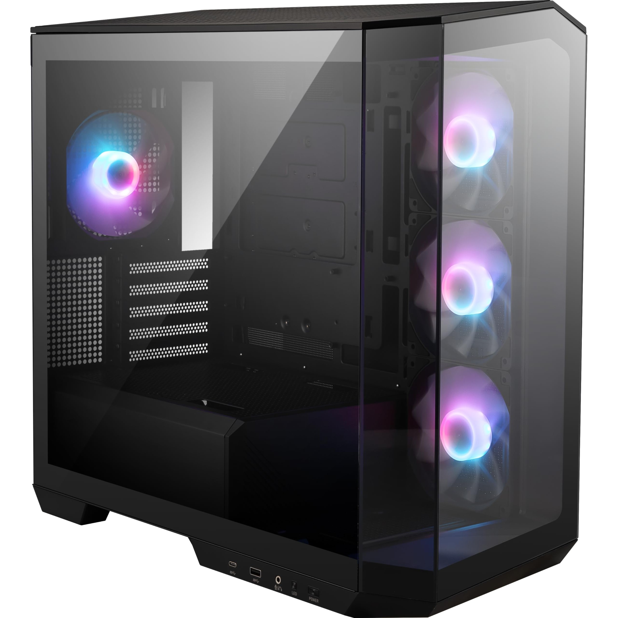 GABINETE MSI MAG PANO M100R PZ BLACK FAN RGB SIN FUENTE