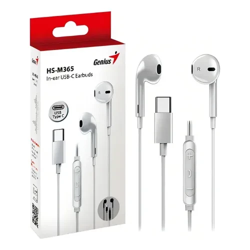 AURICULARES + MIC GENIUS HS-M365 IN EAR USBC BLANC