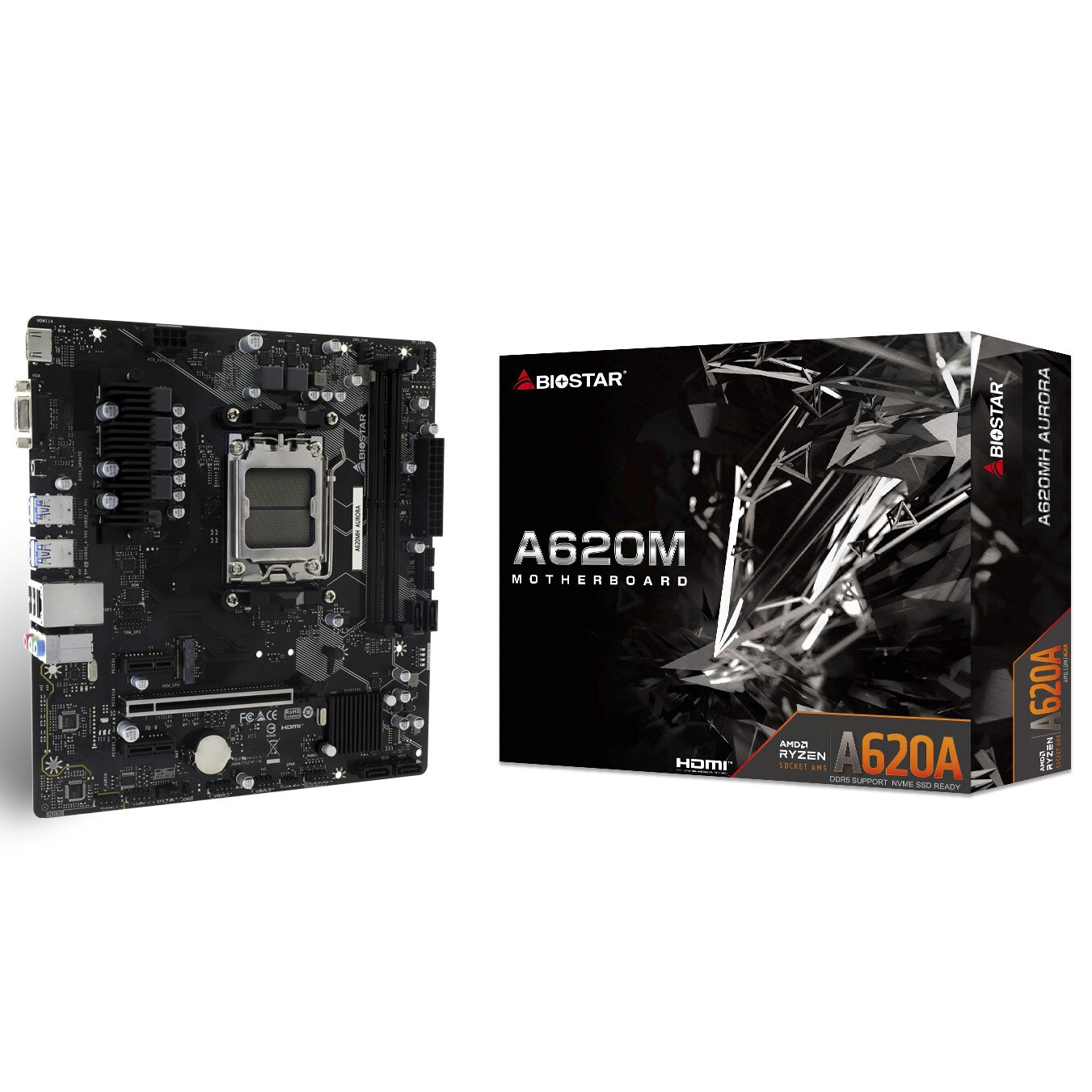 MOTHERBOARD BIOSTAR AM5 A620MH AURORA DDR5 BOX M-ATX