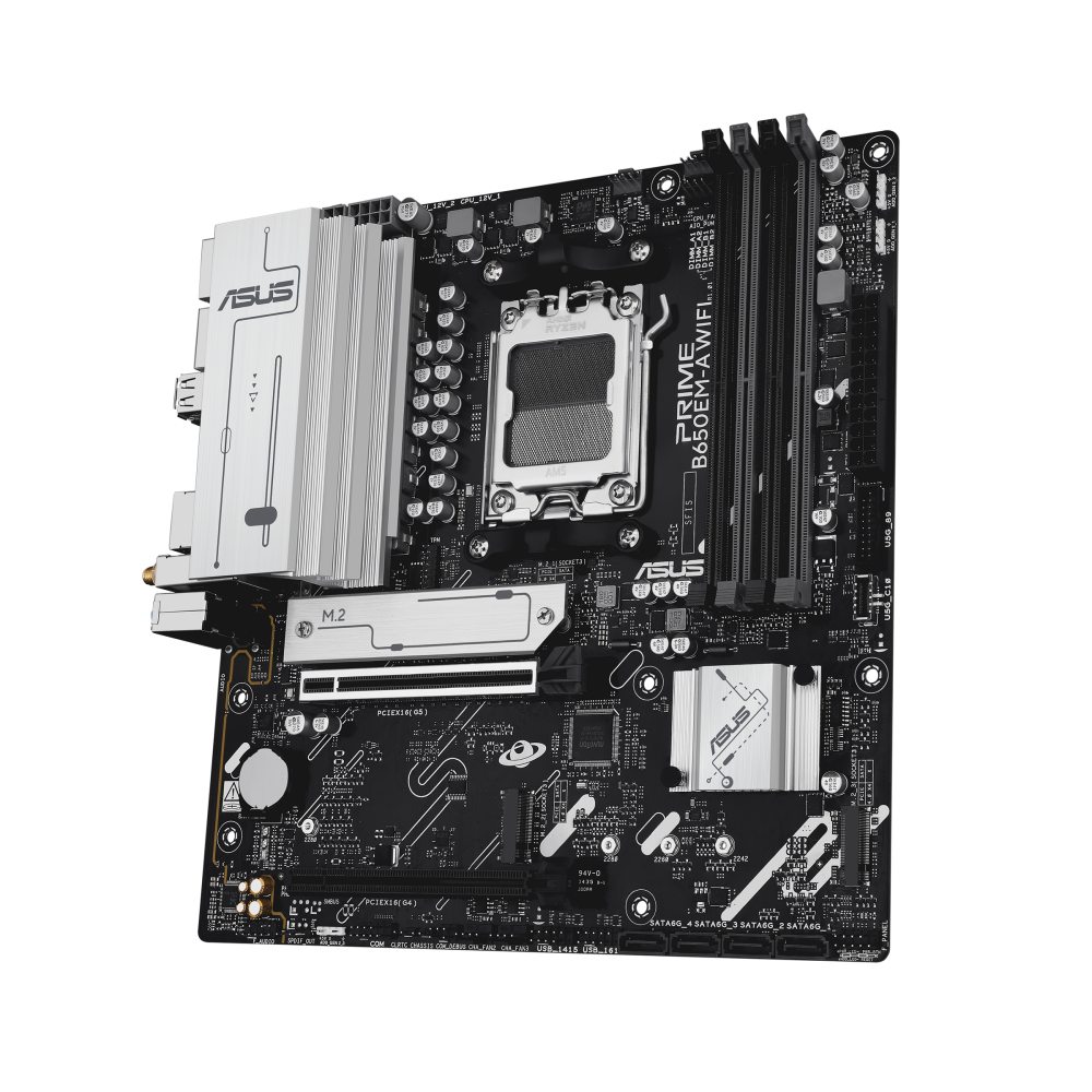 MB ASUS AM5 PRIME B650EM-A WIFI BOX DDR5 M-ATX - Imagen 3