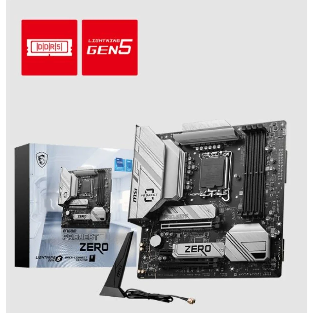 MOTHERBOARD MSI S1700 B760M PROJECT ZERO DDR5 BOX M-ATX