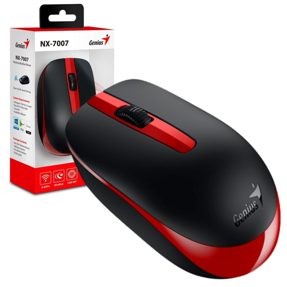 MOUSE GENIUS NX-7007 WIRELESS RED
