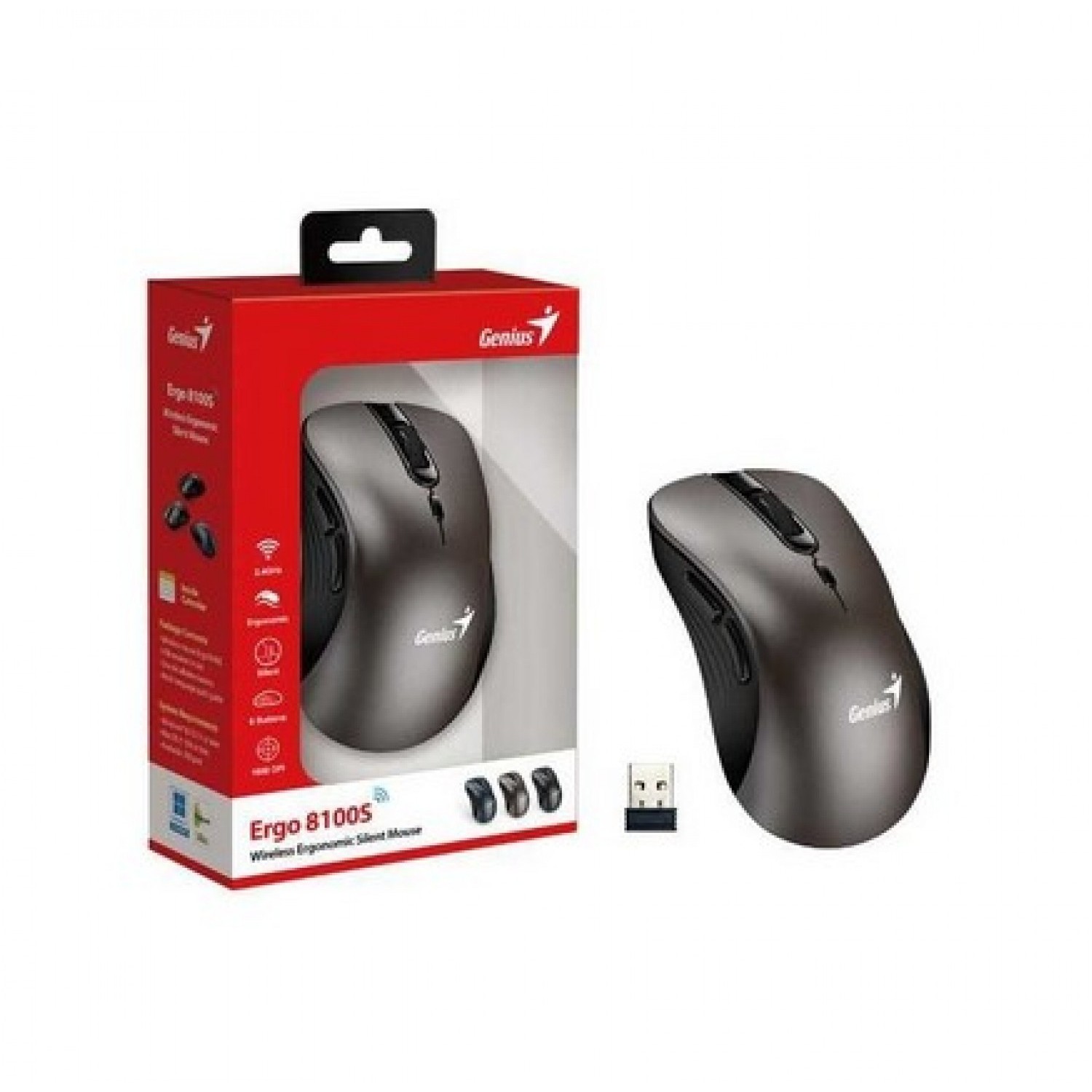 MOUSE GENIUS ERGO 8100S WIRELESS IRON GRAY