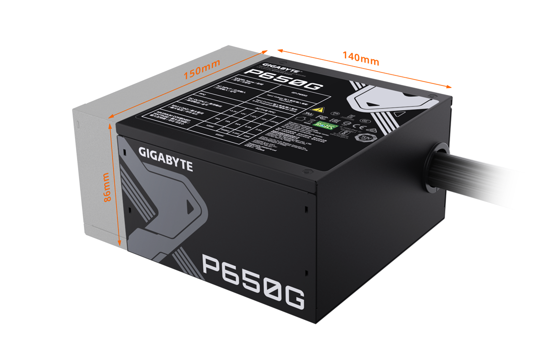 FUENTE 650W GIGABYTE 80 PLUS GOLD GP-P650G